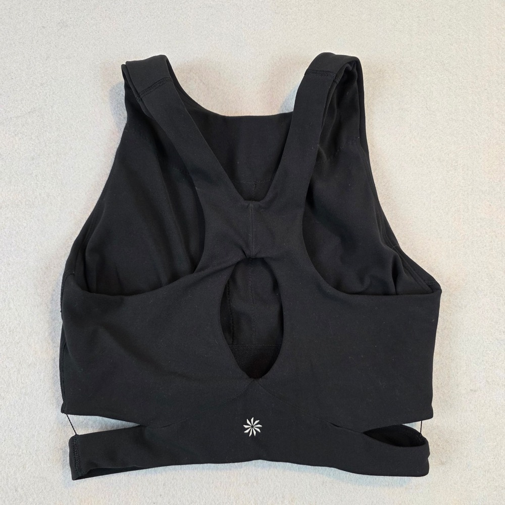 Athleta Conscious Crop High Neck Keyhole Back Cut Out Sports Bra Crop Top XS